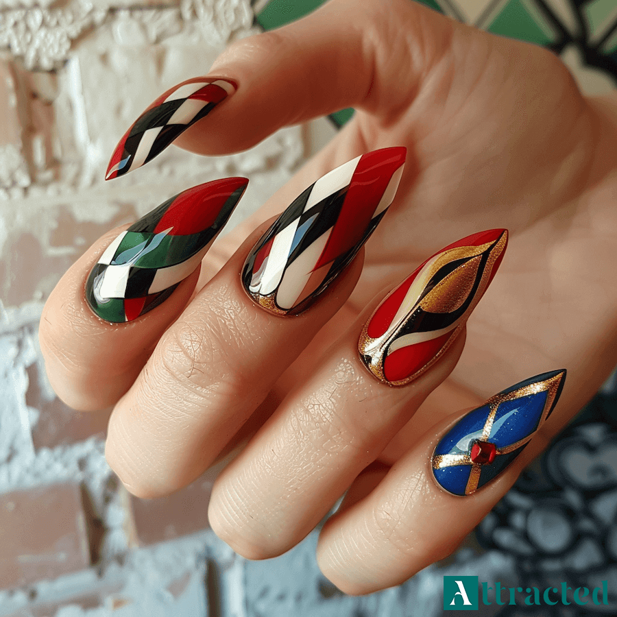 Paznokcie kratka Arlekina