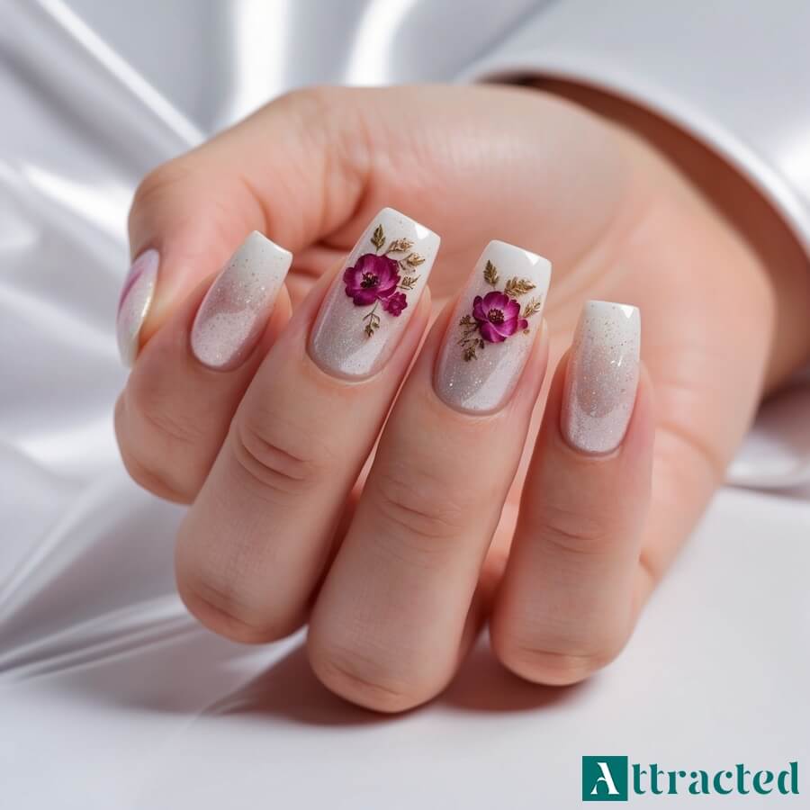 Gradient błysku z botanicznymi detalami