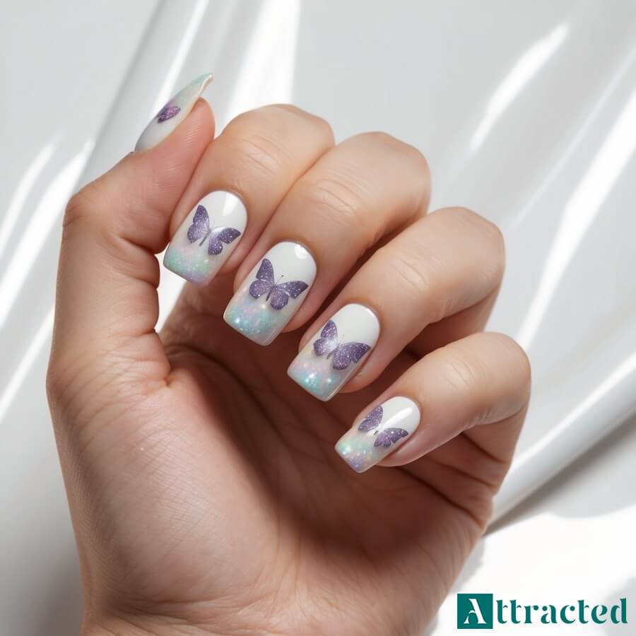 Pastelowy brokat w kształcie motyli