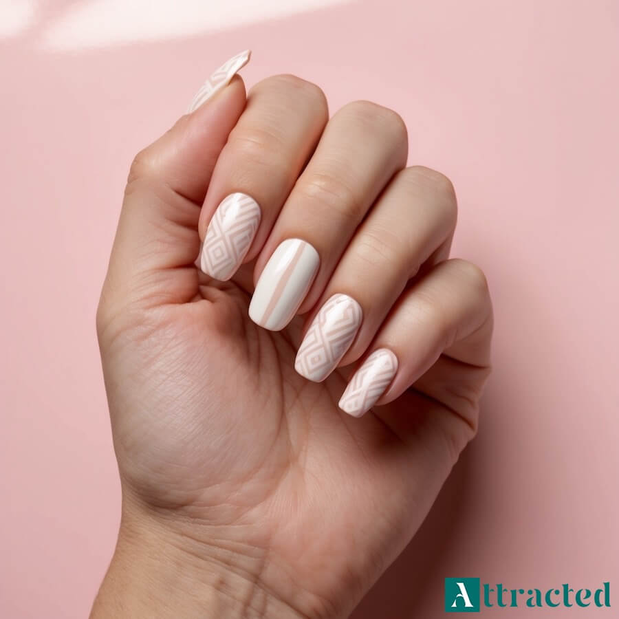 Geometryczne motywy w stylu baby boomer