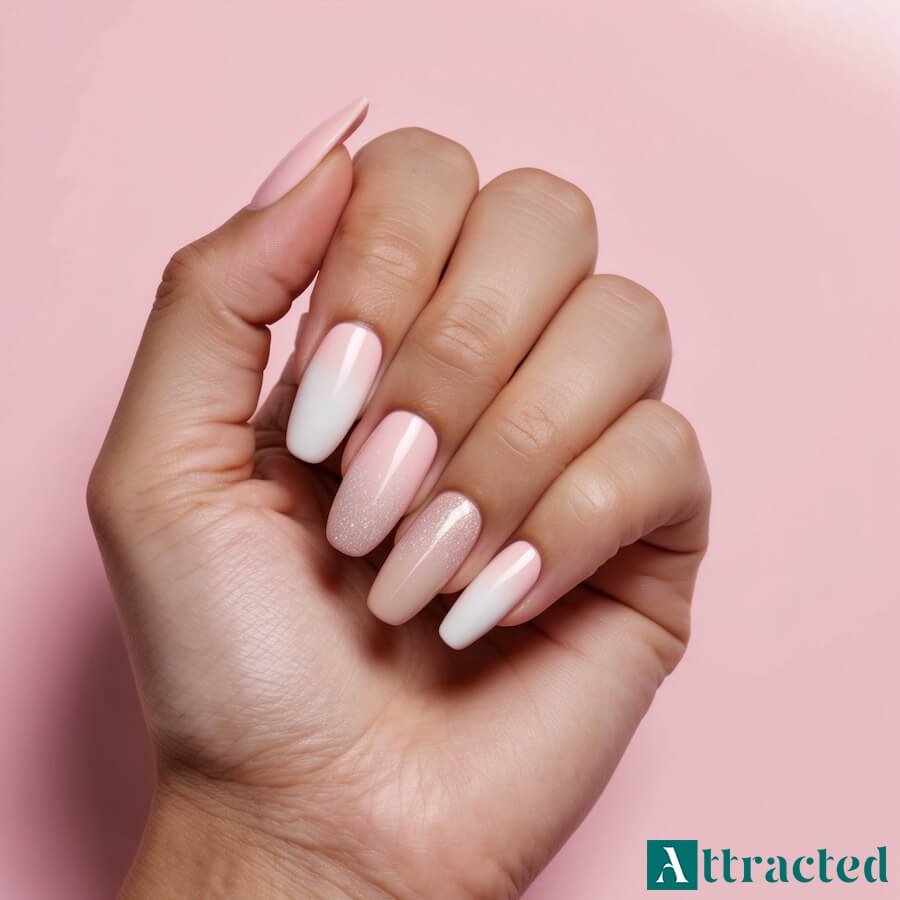 Ombre baby boomer z brokatem