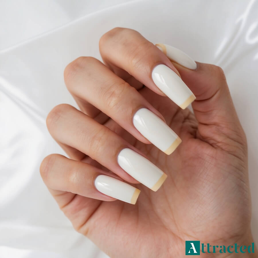 Paznokcie ślubne kwadratowe z francuskim manicure