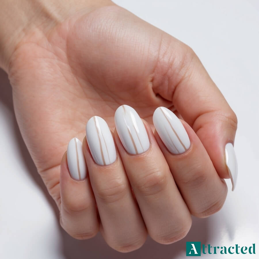 Paznokcie ślubne krótkie mleczno-białe