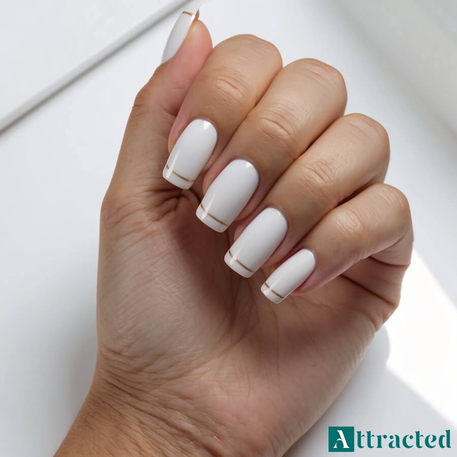 Paznokcie ślubne krótkie z mikro-french