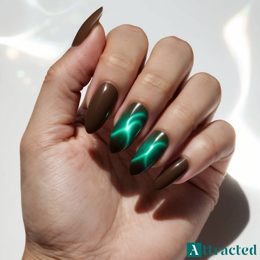 Jesienne paznokcie z efektem aury