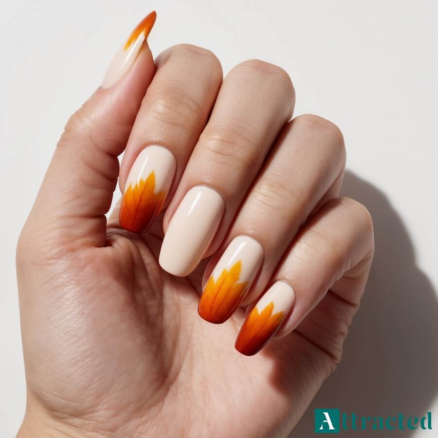 Jesienne paznokcie z motywem liści