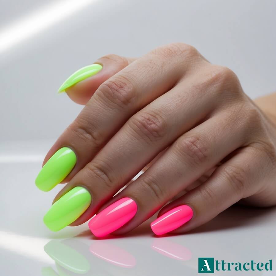 Paznokcie na lato w odcieniach neonowych