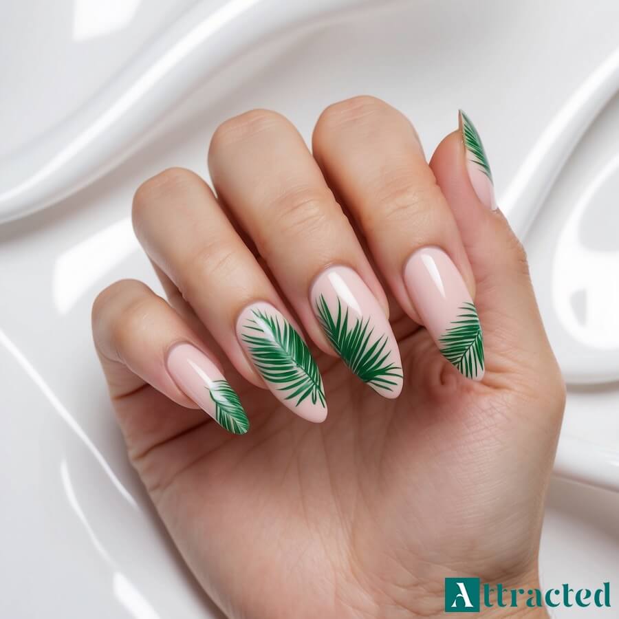 Paznokcie na lato z motywem palm