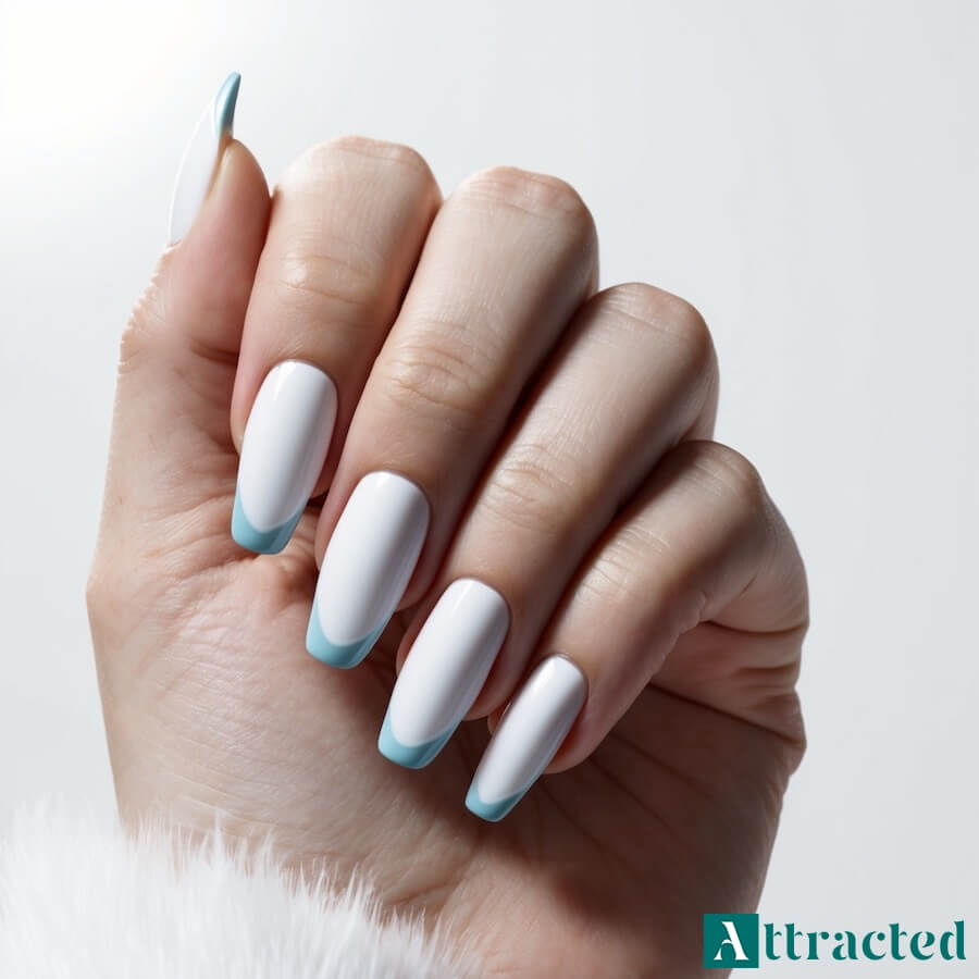 Paznokcie na luty w stylu zimowego francuskiego manicure