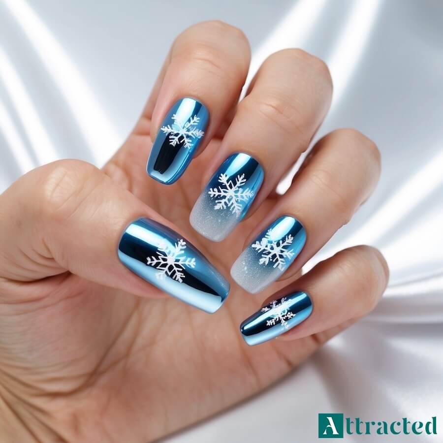 Paznokcie na styczeń w stylu lodowego królestwa