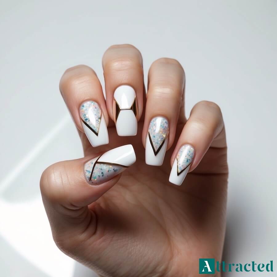 Brokatowy akcent w geometrycznych kształtach