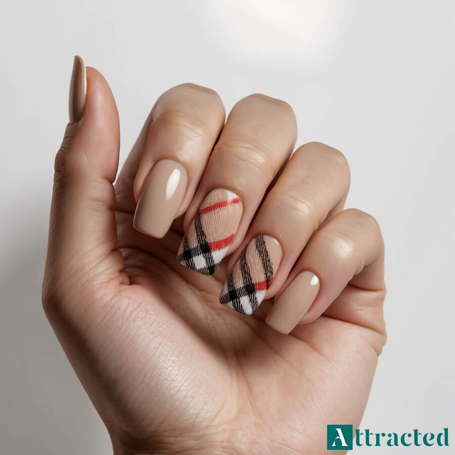 Burberry na paznokciach