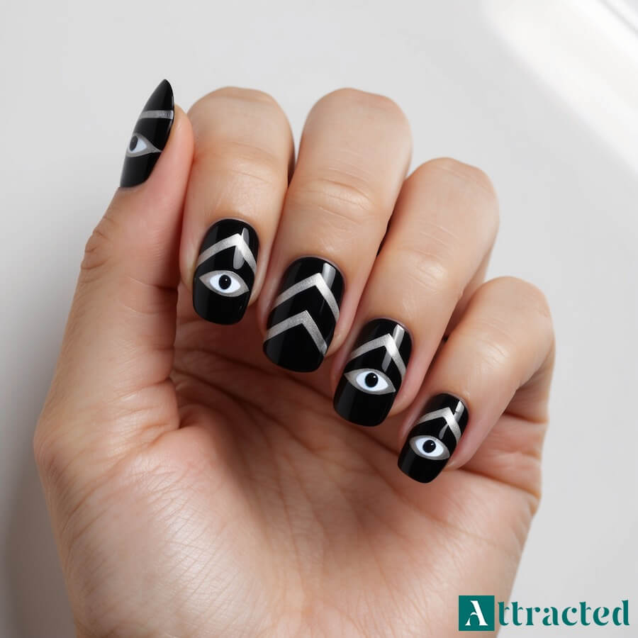 Czarna baza z zygzakowatym kocim okiem