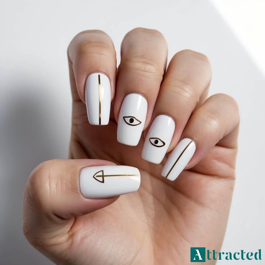 Minimalistyczne kocie oko ze złotym akcentem