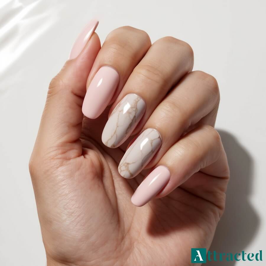 Marmurowe żyłki w kawowej i różowej tonacji