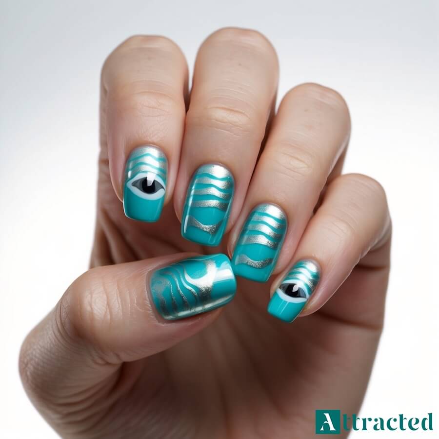 Turkusowe fale z metalicznym nurtem