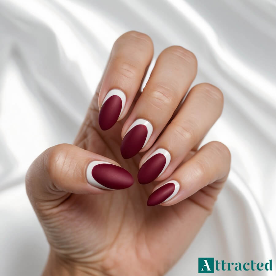 Aksamitna czerwień z odwrotnym francuskim akcentem