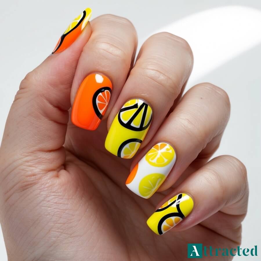 Cytrusowe inspiracje na paznokciach
