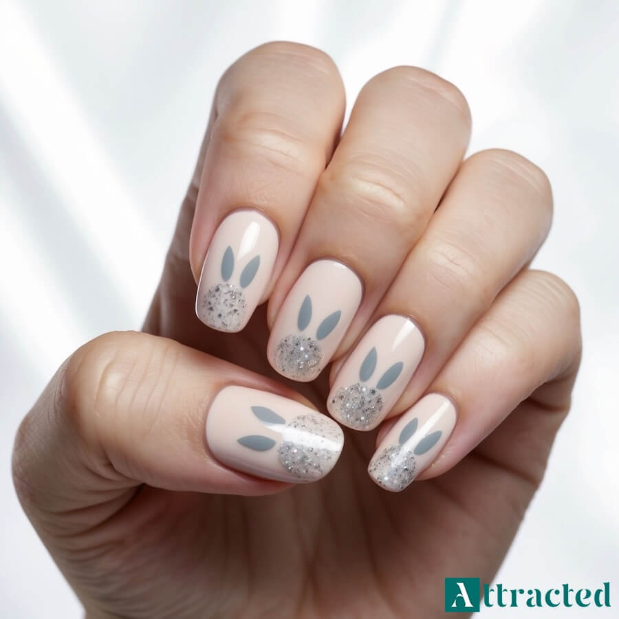 Królicze uszka z brokatem