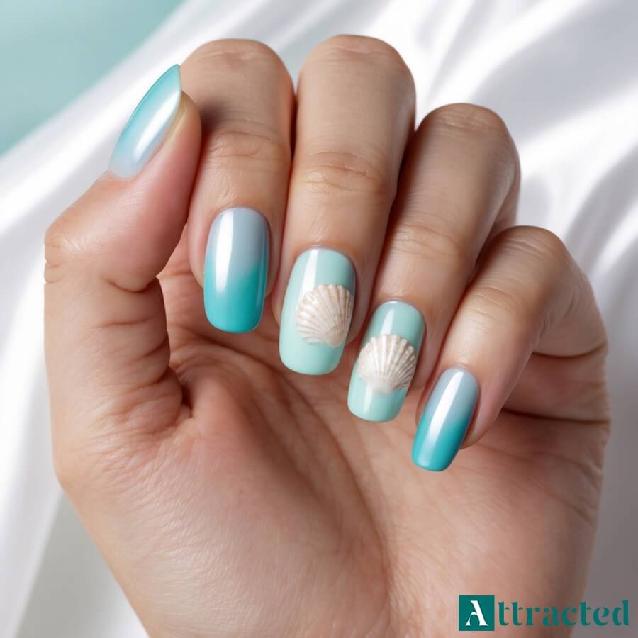 Morska turkusowa feeria z muszelkami