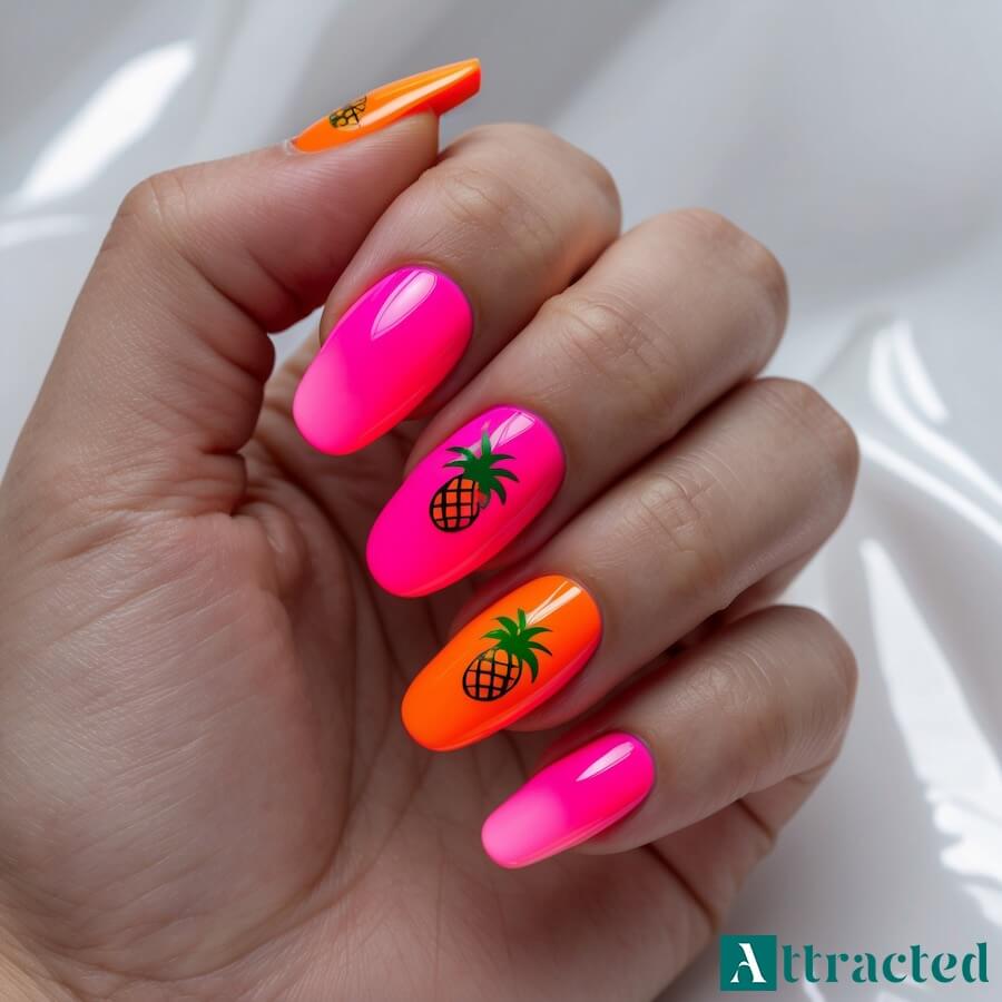 Neonowy gradient motywy arbuzy