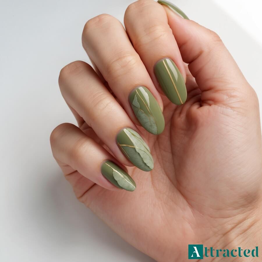 Oliwkowa elegancja z liśćmi eukaliptusa