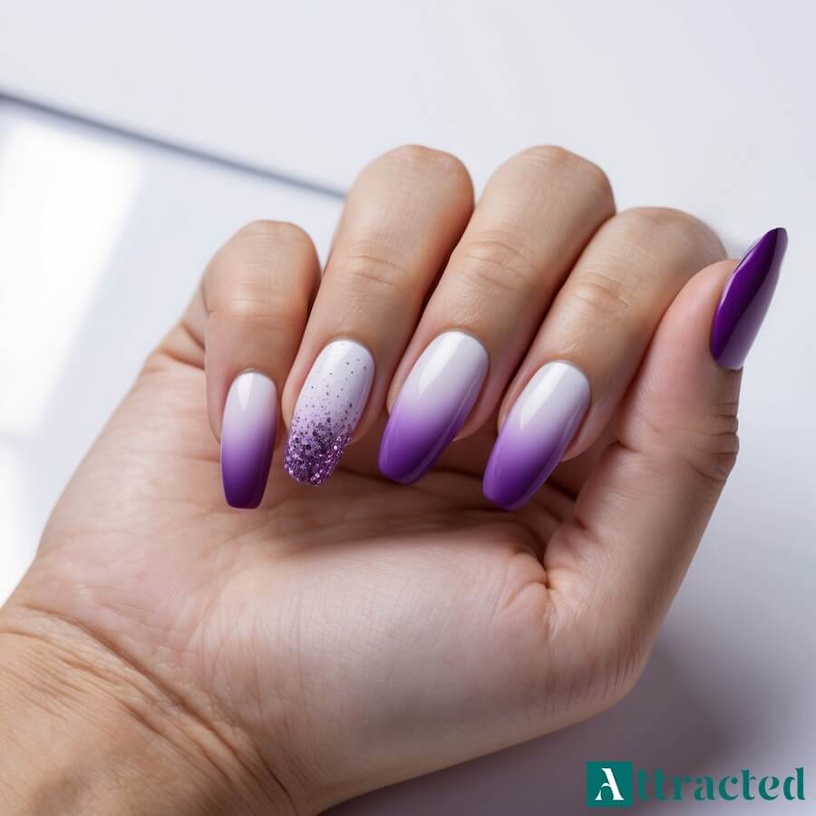 Pastelowe ombre z brokatem