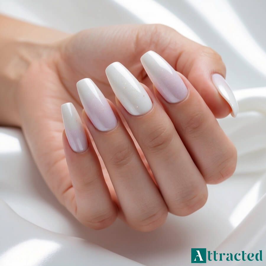 Pastelowy ombre z delikatnym brokatem