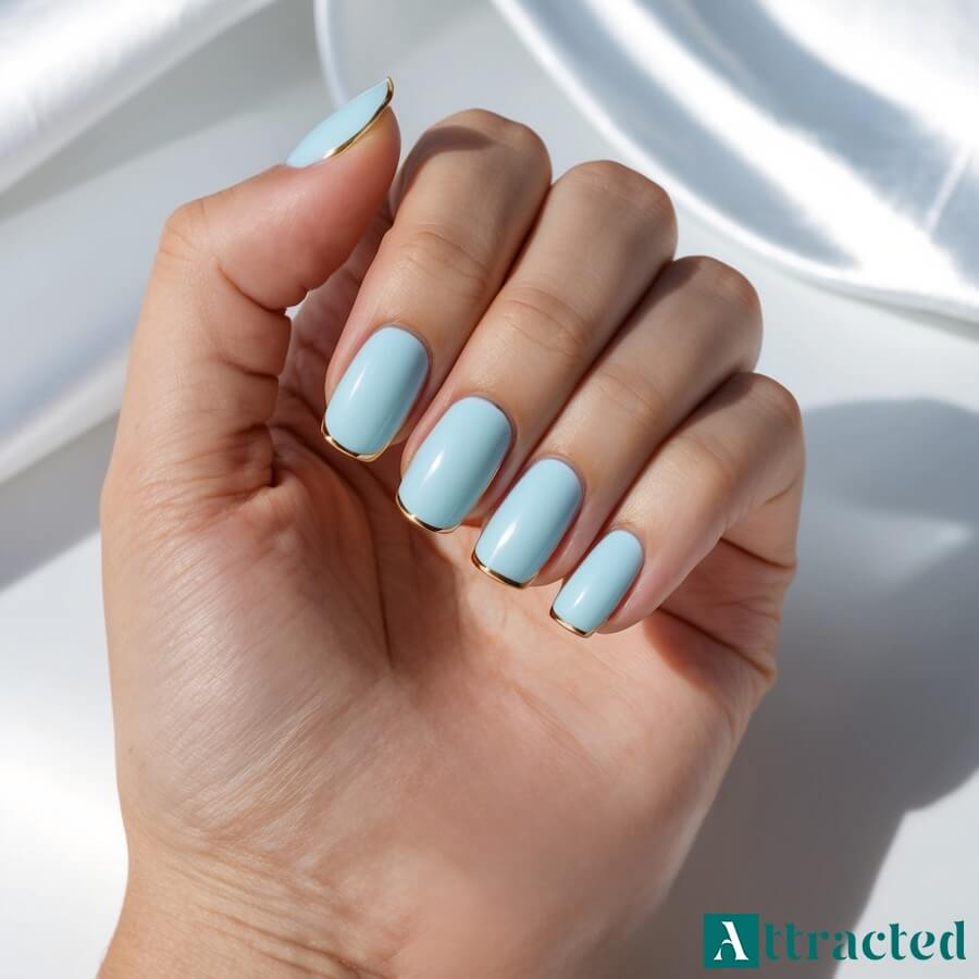 Stonowany błękit ze złotym obramowaniem