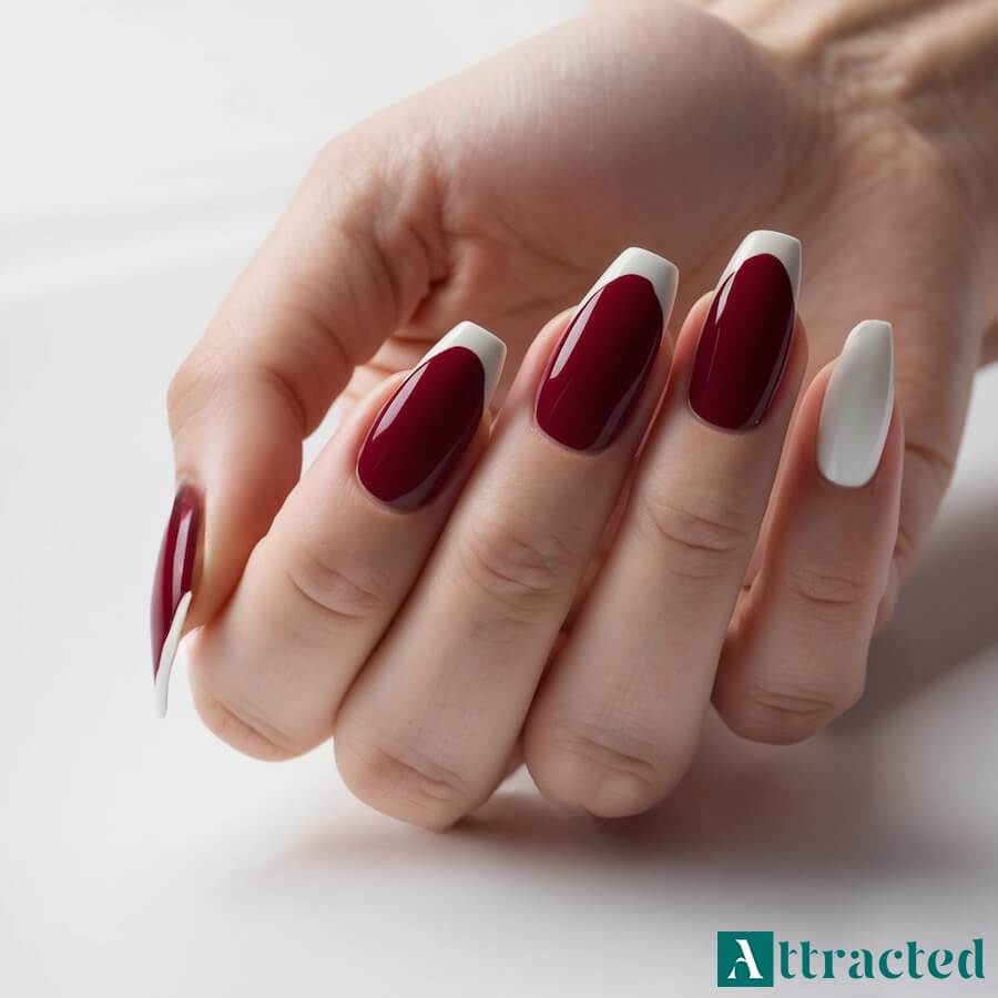 Czerwone francuskie tipsy z twistem