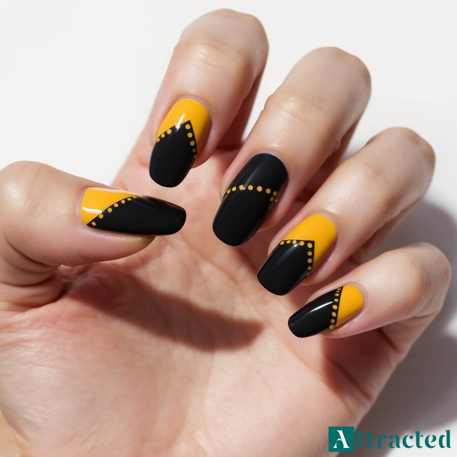 Geometryczne i abstrakcyjne wzory z żółtym