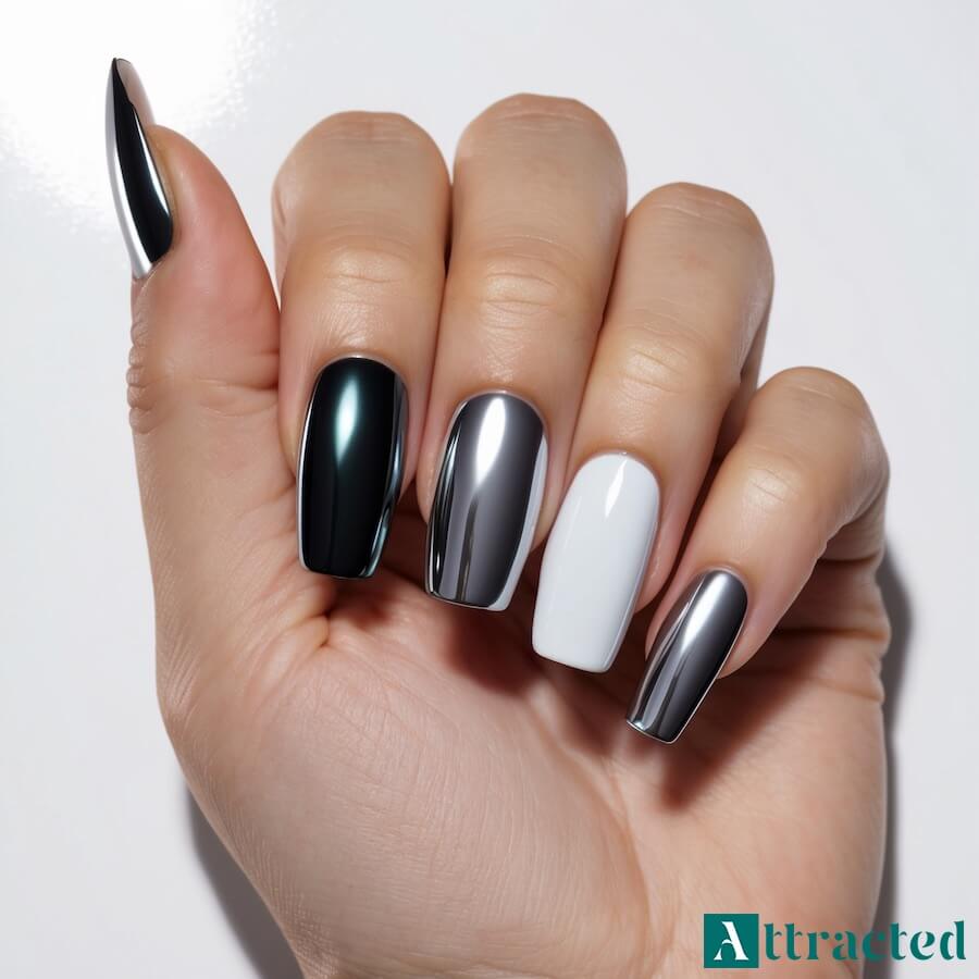 Metaliczne wykończenia na paznokciach