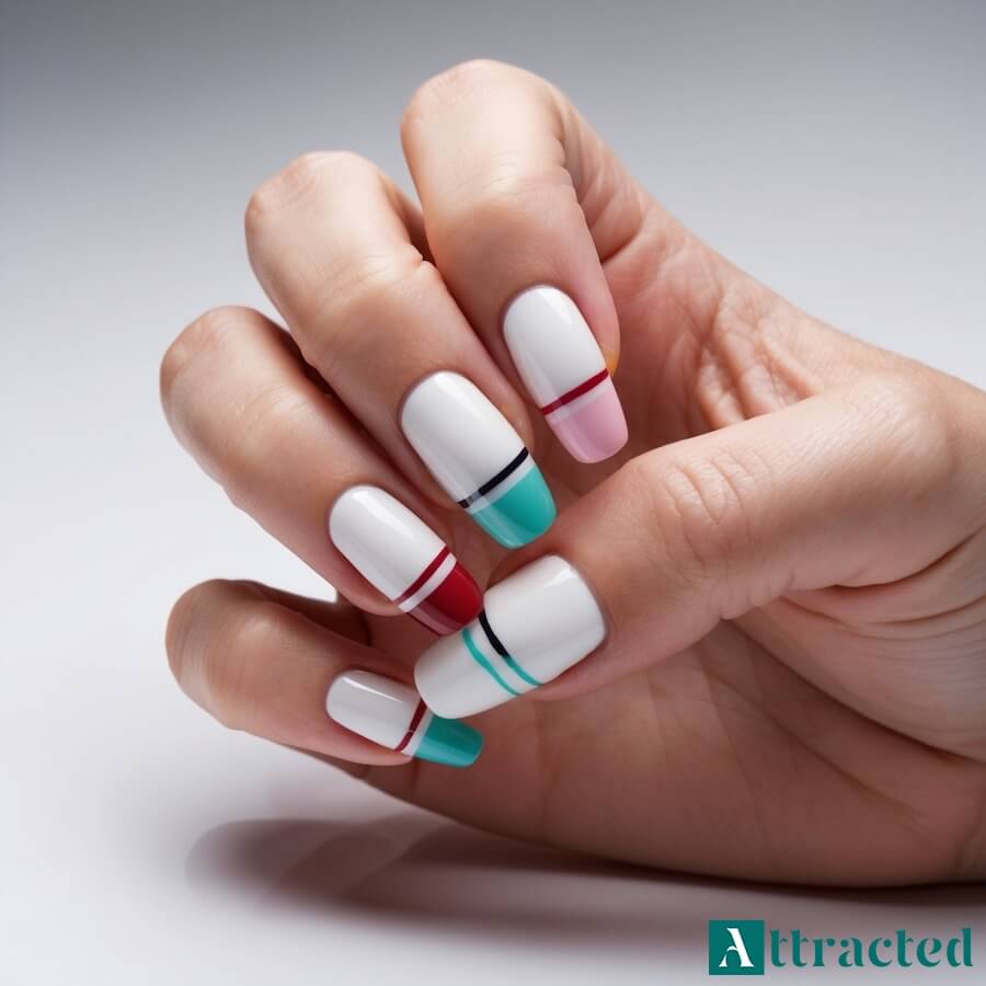 Ozdobny french z wielokolorowymi wzorami