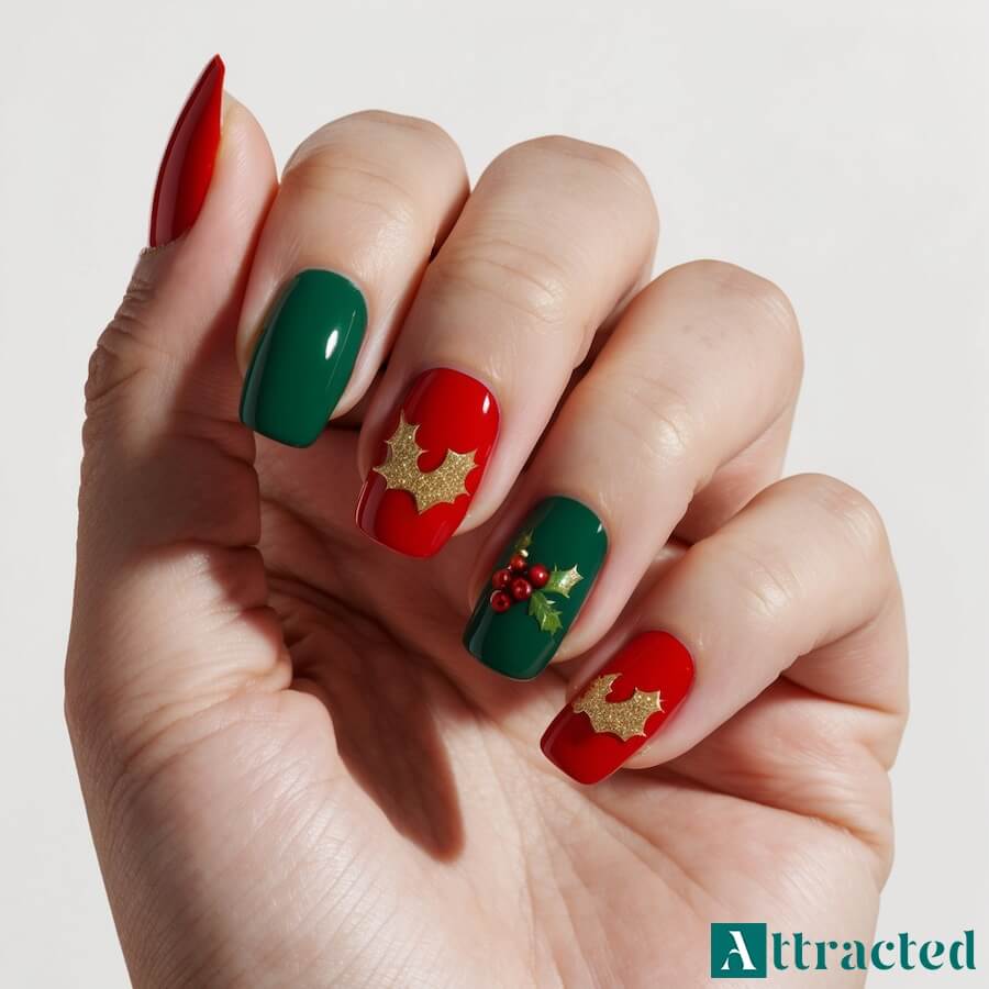 Popularne wzory świąteczne na paznokciach