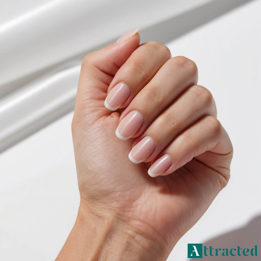 Paznokcie clean girl nails z białym french