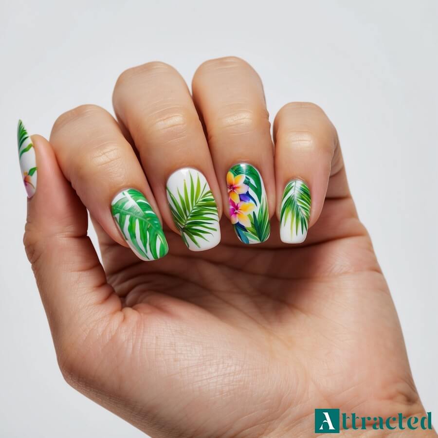 Egzotyczne palmy i tropikalne wzory