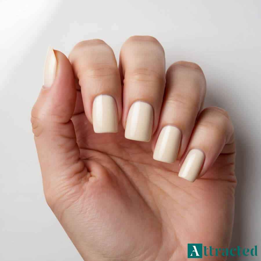 Krótkie kwadraty paznokcie nude