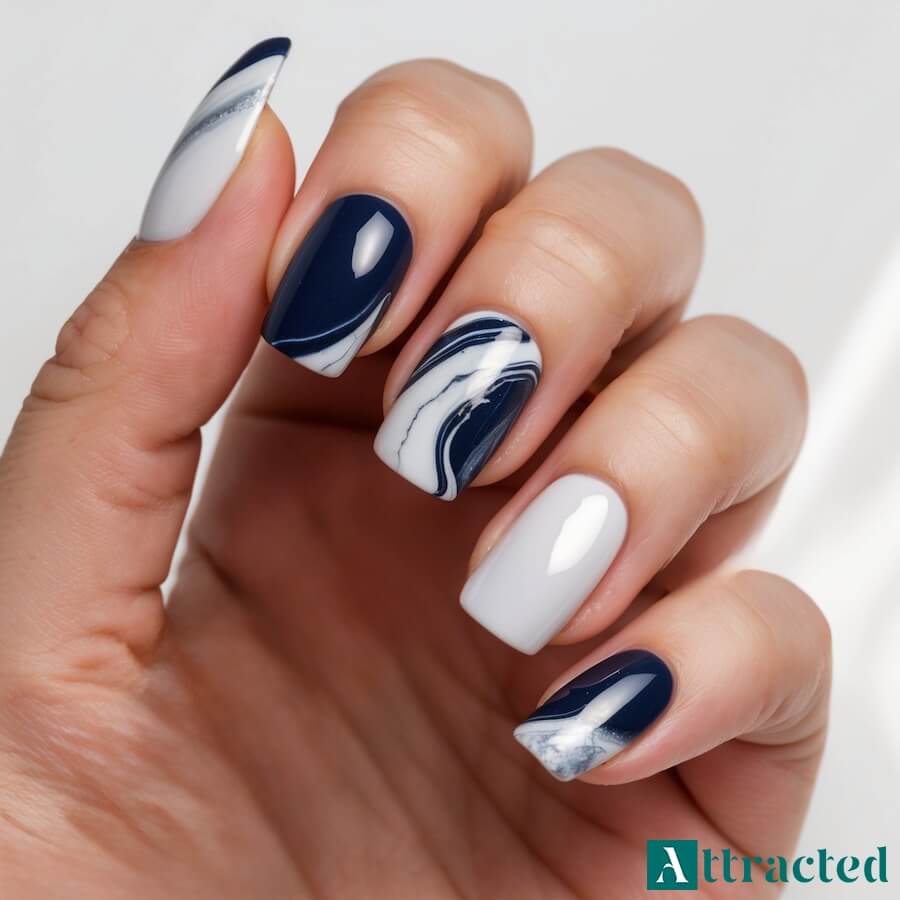 Marmurkowe zdobienia przypominające morskie kamienie