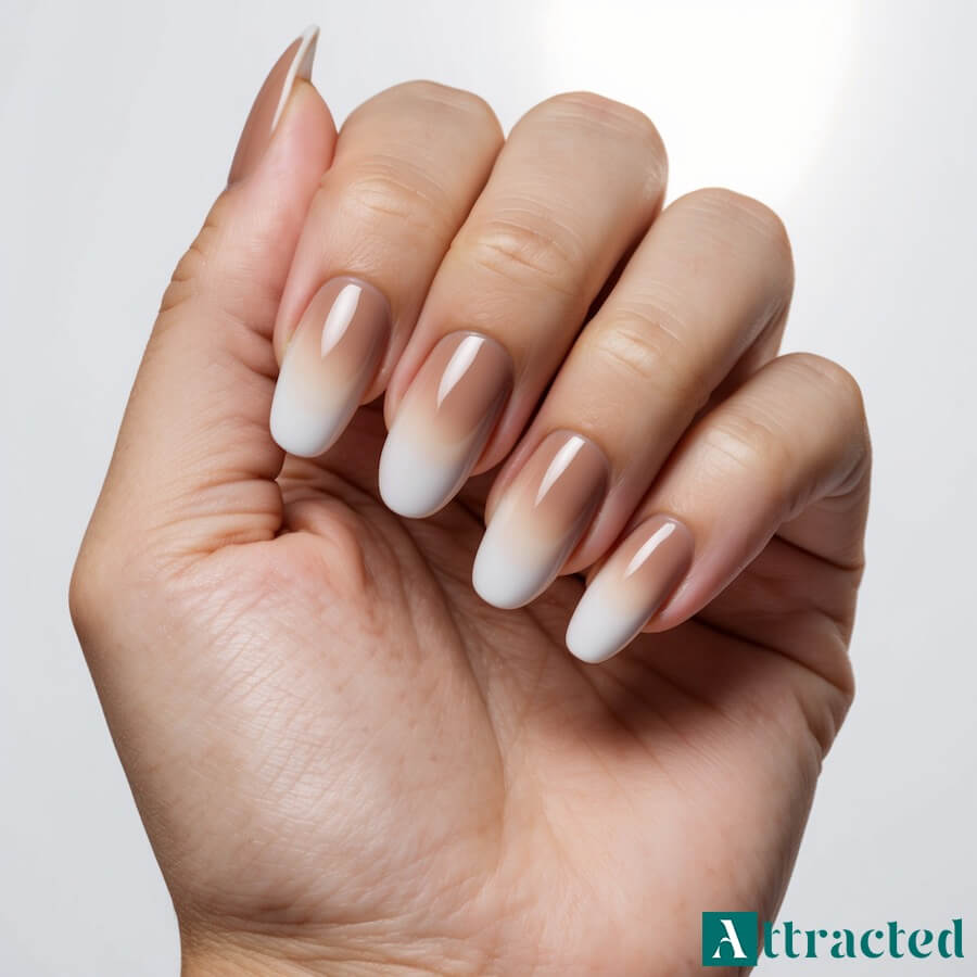 Paznokcie mocha mousse ombre