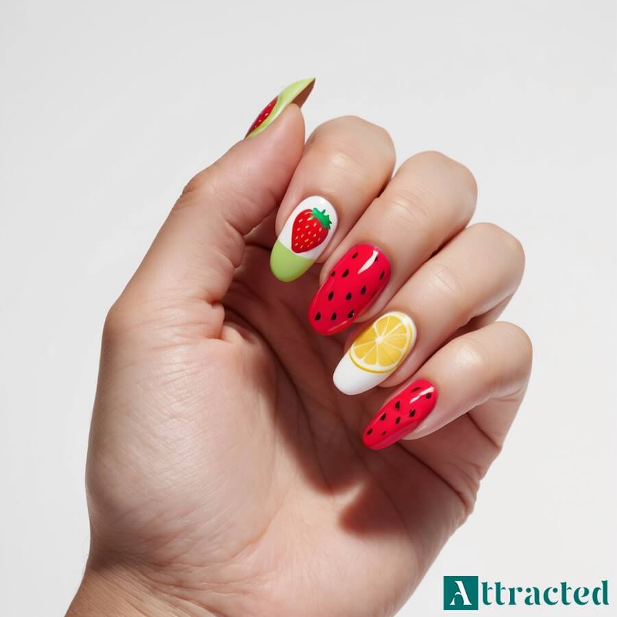 Owocowy french manicure