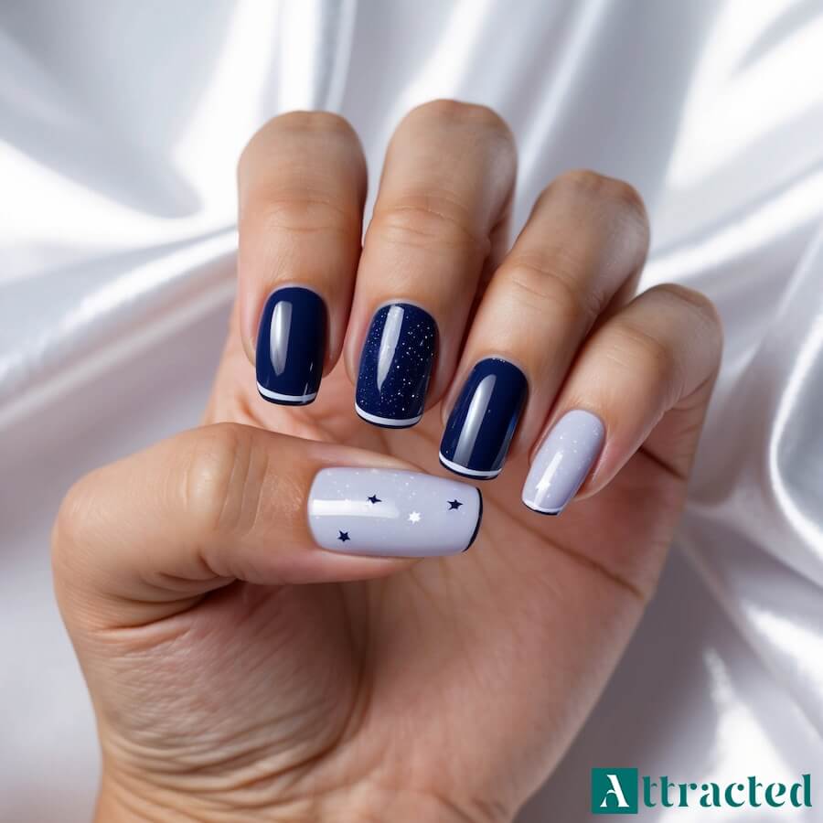 French "nocne niebo" manicure