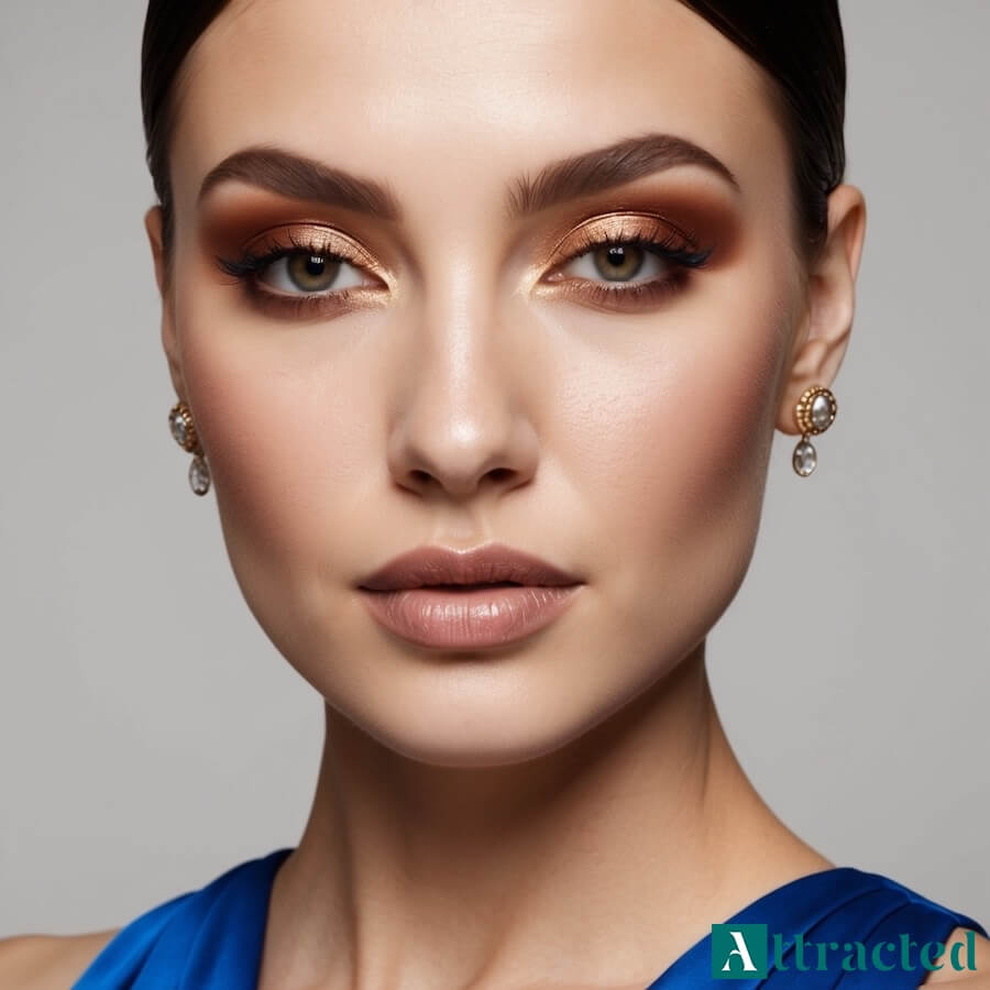 Makijaż pasujący do niebieskiej sukienki i koloru oczu