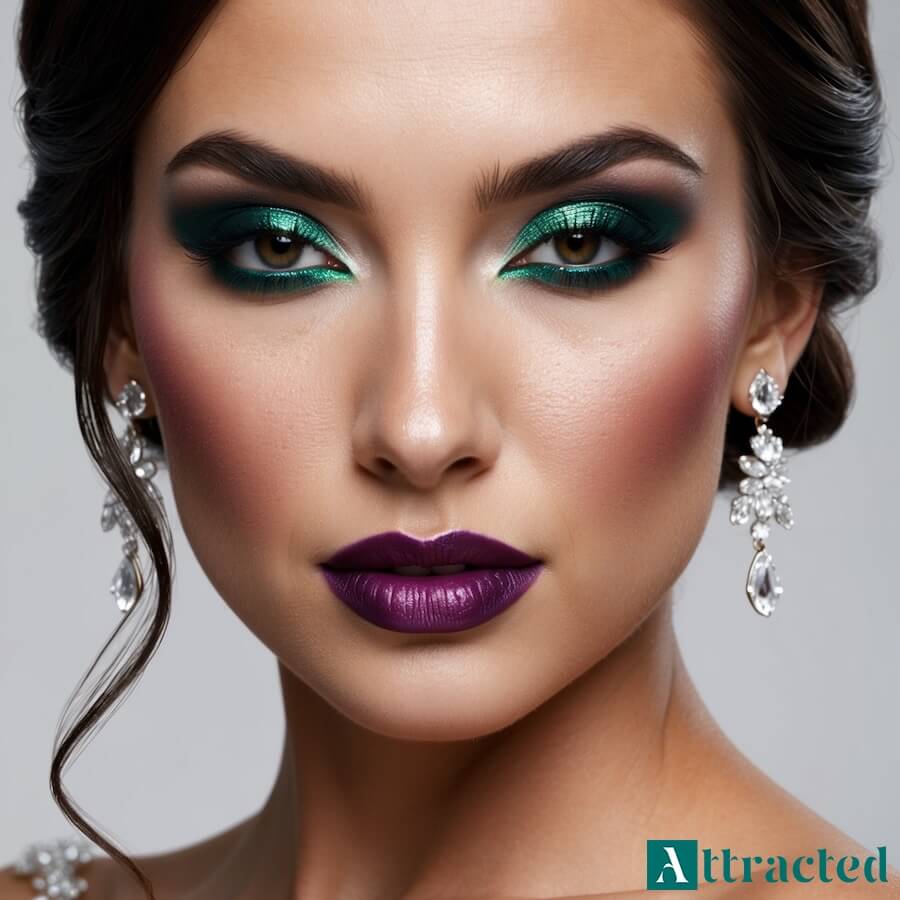 Ekstrawaganckie kolory dla brunetek - zieleń i fiolet