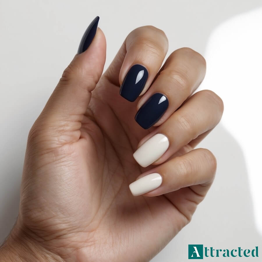 Granatowo-nude kombinacje