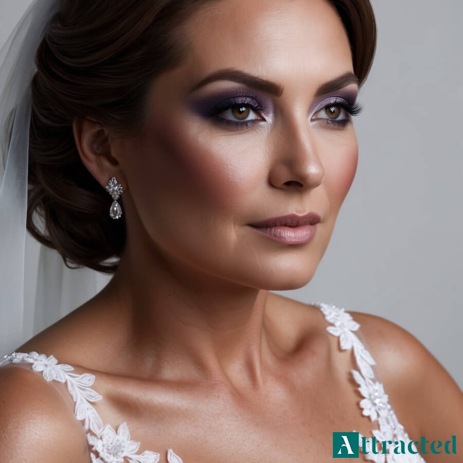 Makijaż ślubny dla oczu brązowych: fiolet i granat