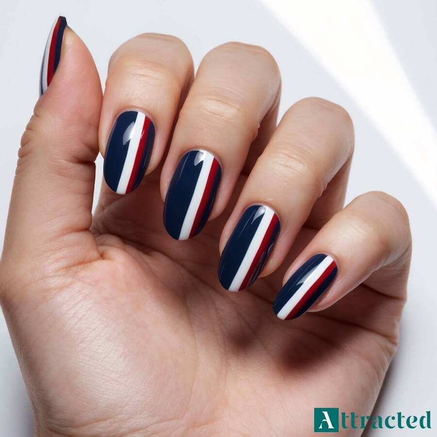 Marynarskie granatowe paznokcie