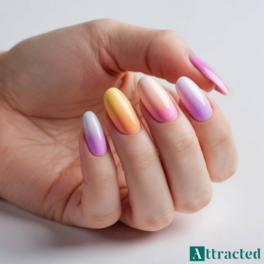 Ombre różowo-pomarańczowe na sierpień