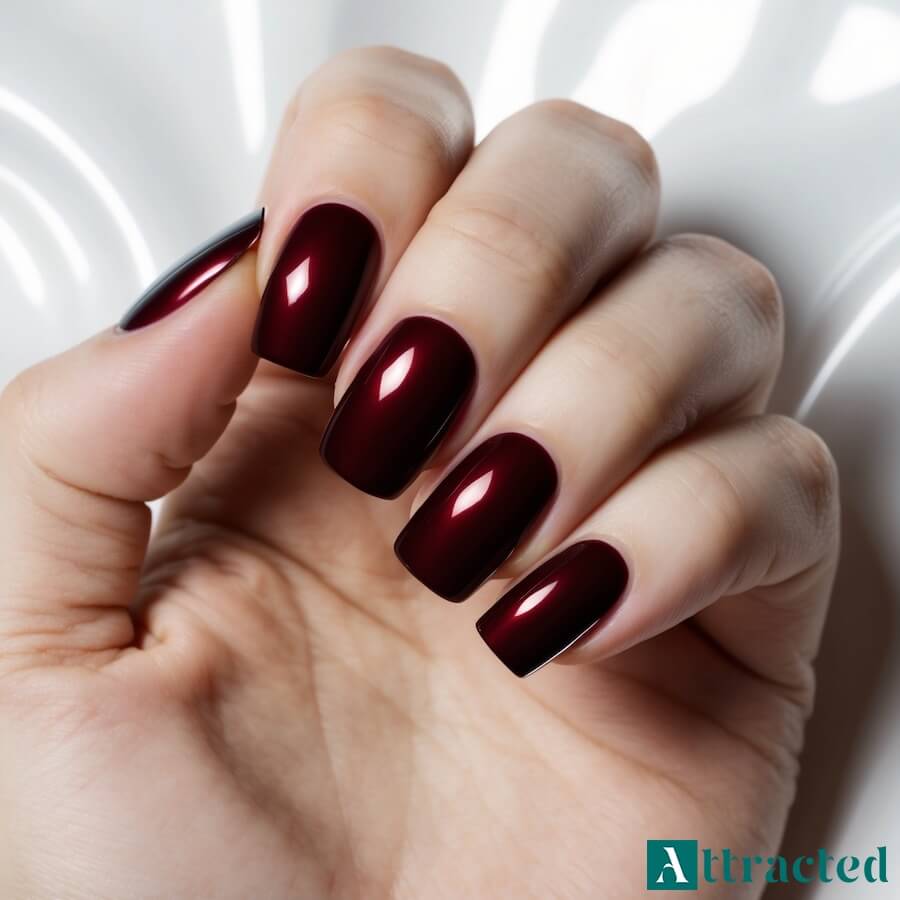 Paznokcie o kolorze czerwonego wina