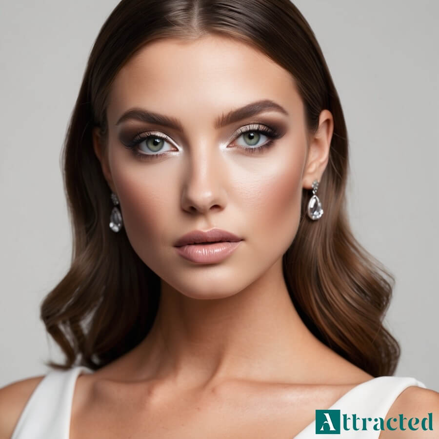 Akcent metalicznego srebra na dolnej linii rzęs