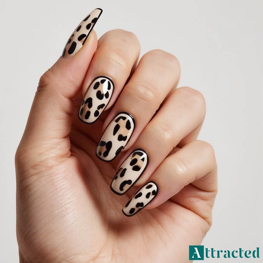 Oversize panterkowe plamy z czarną linią